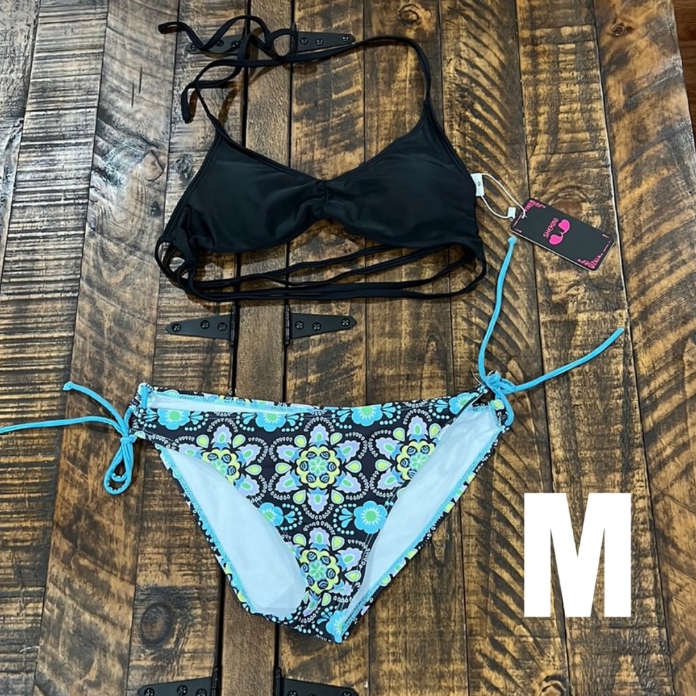 Black & Blue Bikini size medium